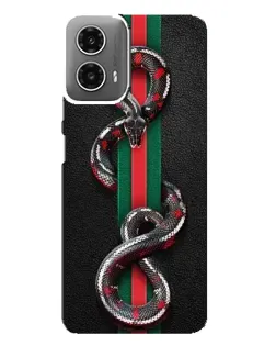 Чохол для Motorola MOTO G34 з картинкою «Gucci — змія на смузі»