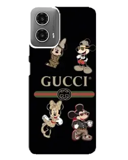 Чохол для Motorola MOTO G34 з картинкою «Gucci — герої Disney та монограма»
