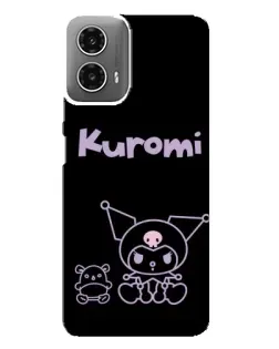 Чехол для Motorola MOTO G34 с картинкой «Kuromi — черный минимализм»