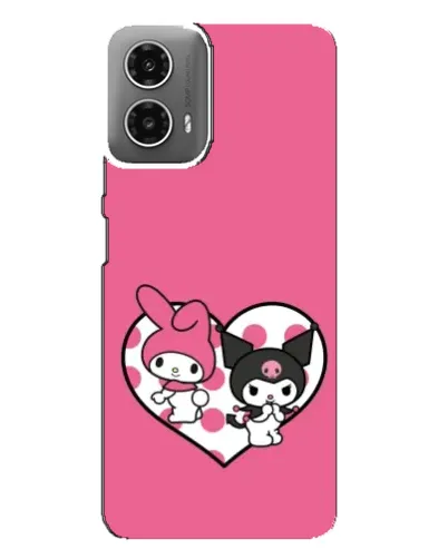 Чохол для Motorola MOTO G34 з картинкою «Kuromi та My Melody» Чохол для Motorola MOTO G34 з картинкою «Kuromi та My Melody»