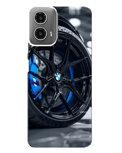 Чехол для Motorola MOTO G34 с картинкой «Колесо BMW вблизи»