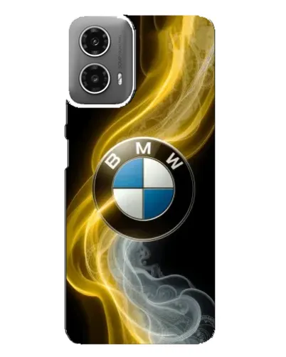 Чехол для Motorola MOTO G34 с картинкой «Золотистый дым BMW»