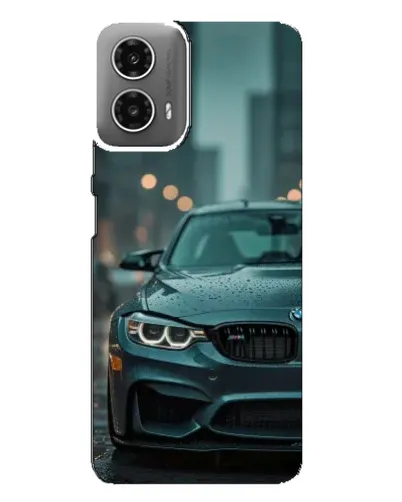 Чехол для Motorola MOTO G34 с картинкой «BMW в огнях города»