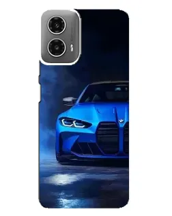 Чехол для Motorola MOTO G34 с картинкой «Голубая BMW M4»