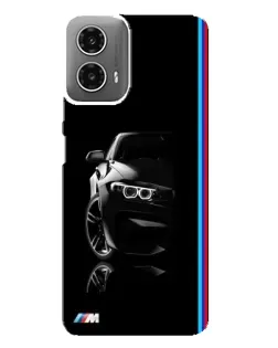 Чехол для Motorola MOTO G34 с картинкой «Силуэт BMW в темноте»