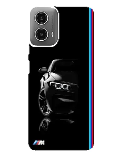 Чехол для Motorola MOTO G34 с картинкой «Силуэт BMW в темноте»