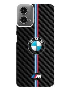 Чехол для Motorola MOTO G34 с картинкой «Эмблема BMW и карбон»
