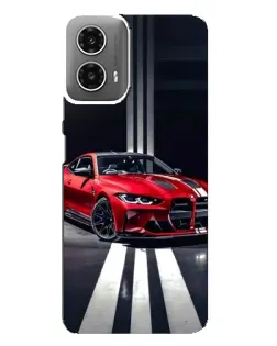 Чехол для Motorola MOTO G34 с картинкой «Красная BMW на дороге»