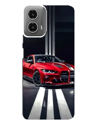 Чехол для Motorola MOTO G34 с картинкой «Красная BMW на дороге»