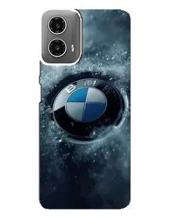 Чехол для Motorola MOTO G34 с картинкой «Логотип BMW — лед»