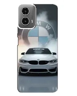 Чехол для Motorola MOTO G34 с картинкой «BMW в белом дыму»
