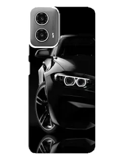Чехол для Motorola MOTO G34 с картинкой «Черная BMW — профиль»