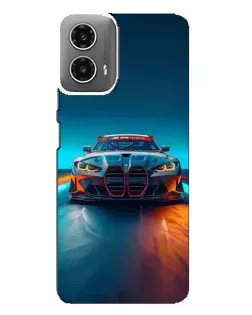 Чехол для Motorola MOTO G34 с картинкой «BMW — огни неона»