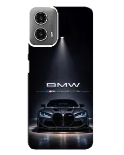 Чехол для Motorola MOTO G34 с картинкой «BMW сквозь ночной город»