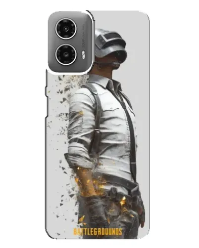 Чехол для Motorola MOTO G34 с картинкой «PUBG — боец в пыли»