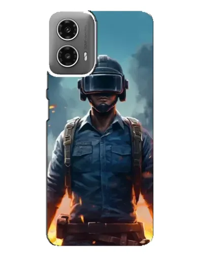 Чехол для Motorola MOTO G34 с картинкой «PUBG — реалистичный герой»