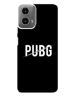 Чехол для Motorola MOTO G34 с картинкой «PUBG — белый логотип»