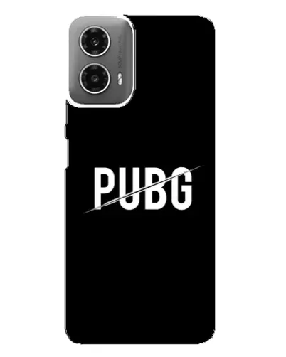 Чехол для Motorola MOTO G34 с картинкой «PUBG — белый логотип»