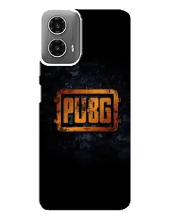 Чехол для Motorola MOTO G34 с картинкой «PUBG — золотой логотип»