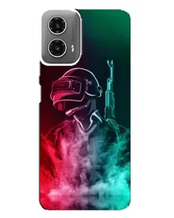 Чехол для Motorola MOTO G34 с картинкой «PUBG — огненный воин»