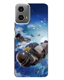 Чехол для Motorola MOTO G34 с картинкой «Десант PUBG — прыжок»