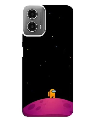Чехол для Motorola MOTO G34 с картинкой «Одинокий герой на планете»