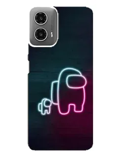 Чехол для Motorola MOTO G34 с картинкой «Among Us неон-арт»