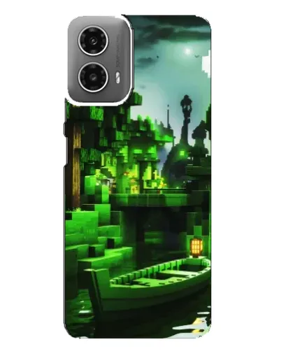 Чехол для Motorola MOTO G34 с картинкой «Minecraft лесной пейзаж»