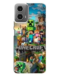 Чехол для Motorola MOTO G34 с картинкой «Замок Minecraft»