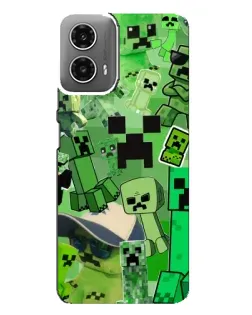 Чехол для Motorola MOTO G34 с картинкой «Криперы Minecraft»
