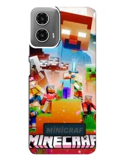 Чехол для Motorola MOTO G34 с картинкой «Minecraft герои игры»
