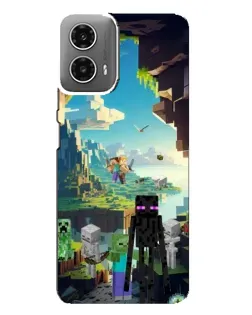 Чехол для Motorola MOTO G34 с картинкой «Эндермен в лесу»