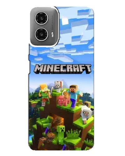 Чехол для Motorola MOTO G34 с картинкой «Minecraft классический мир»
