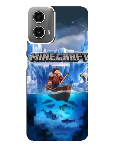 Чехол для Motorola MOTO G34 с картинкой «Minecraft ледяной мир»