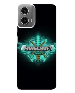Чехол для Motorola MOTO G34 с картинкой «Minecraft Diamond лого»