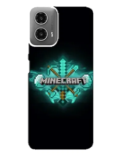 Чехол для Motorola MOTO G34 с картинкой «Minecraft Diamond лого»