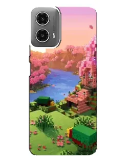 Чехол для Motorola MOTO G34 с картинкой «Розовое дерево Minecraft»