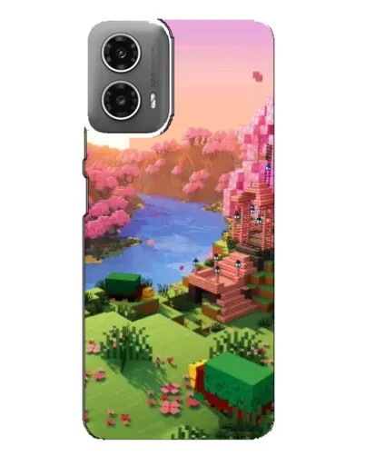 Чехол для Motorola MOTO G34 с картинкой «Розовое дерево Minecraft»