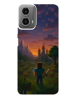 Чехол для Motorola MOTO G34 с картинкой «Стив у башни»
