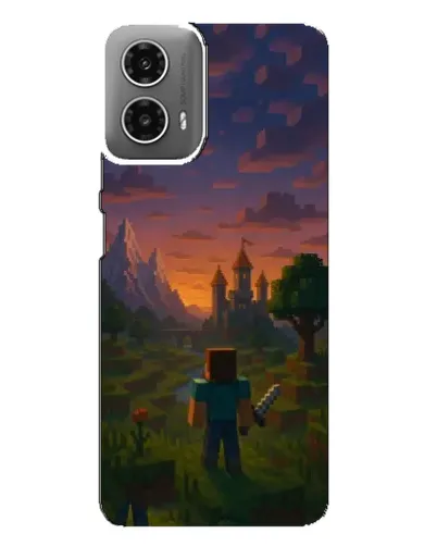 Чехол для Motorola MOTO G34 с картинкой «Стив у башни»