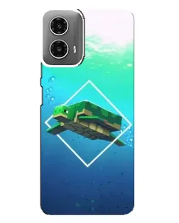 Чохол для Motorola MOTO G34 з картинкою «Черепаха Minecraft»