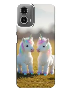 Чехол для Motorola MOTO G34 с картинкой «Пара единорогов»