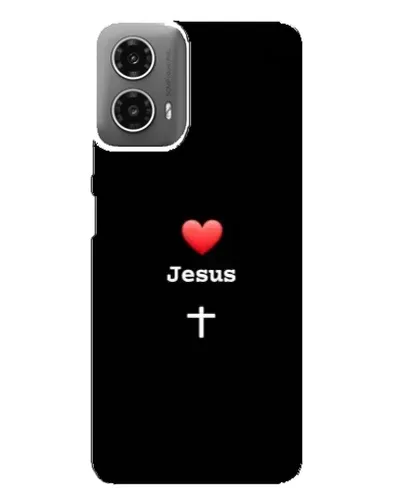 Чехол для Motorola MOTO G34 с картинкой «Сердце - Jesus»