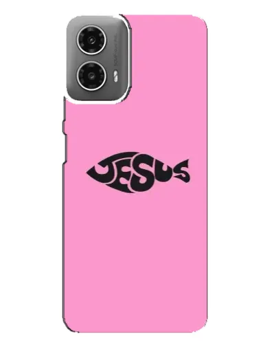 Чехол для Motorola MOTO G34 с картинкой «Розовый символ  Jesus»