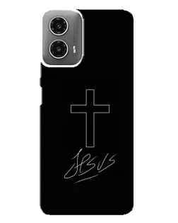 Чохол для Motorola MOTO G34 з картинкою «Графічний хрест Jesus»