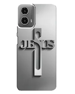 Чохол для Motorola MOTO G34 з картинкою «Металевий хрест Jesus»