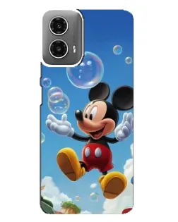 Чехол для Motorola MOTO G34 с картинкой «Mickey и мыльные пузыри»