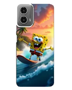 Чехол для Motorola MOTO G34 с картинкой «Губка Боб серфингист»