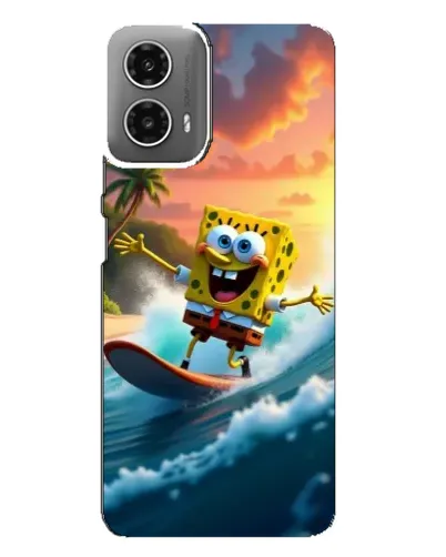 Чехол для Motorola MOTO G34 с картинкой «Губка Боб серфингист»