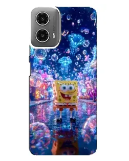 Чехол для Motorola MOTO G34 с картинкой «Неоновый океан»